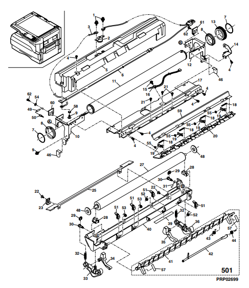 تشریح فیوزینگ شارپ مدل AR-1118 j و کدهای سفارش قطعه یونیت فیوزینگ دستگاه فتوکپی شارپ: